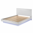 Furniture of America Malva Solid Wood Cal King Bed with LED Light in White