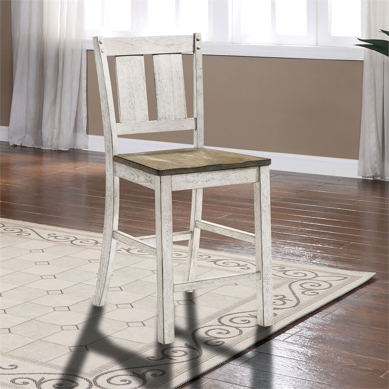 Furniture of America Huntington Wood Counter Chair in Cremini Brown (Set of 2)