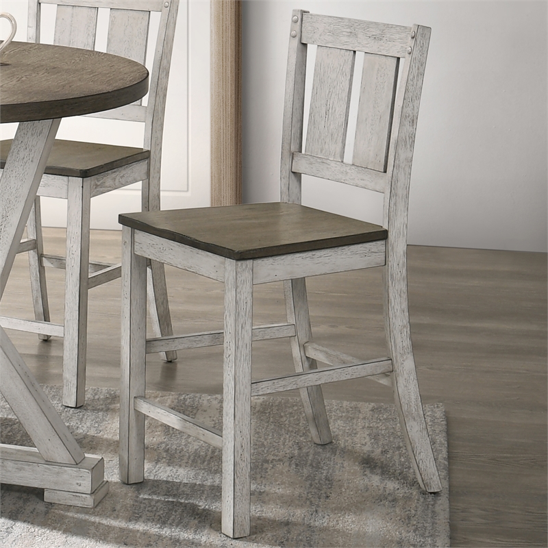 Furniture of America Huntington Wood Counter Chair in Cremini Brown (Set of 2)