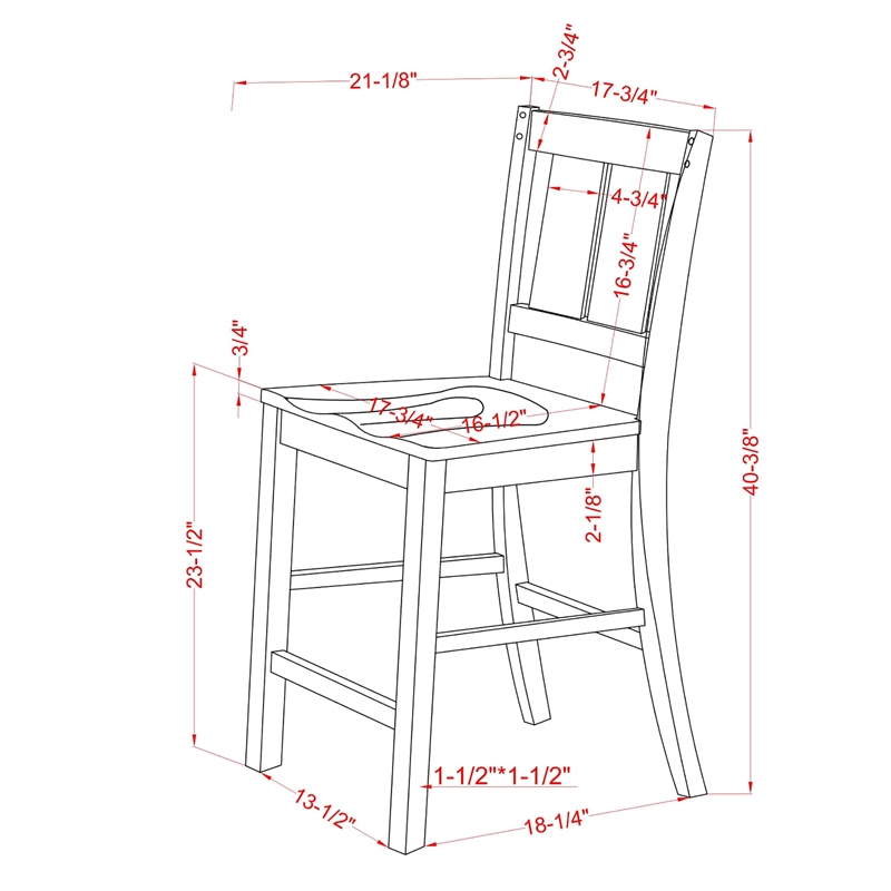 Furniture of America Huntington Wood Counter Chair in Cremini Brown (Set of 2)