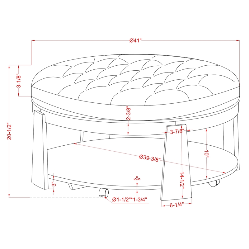 Furniture of America Scandi Wood Round Coffee Table in Natural and Dark Gray