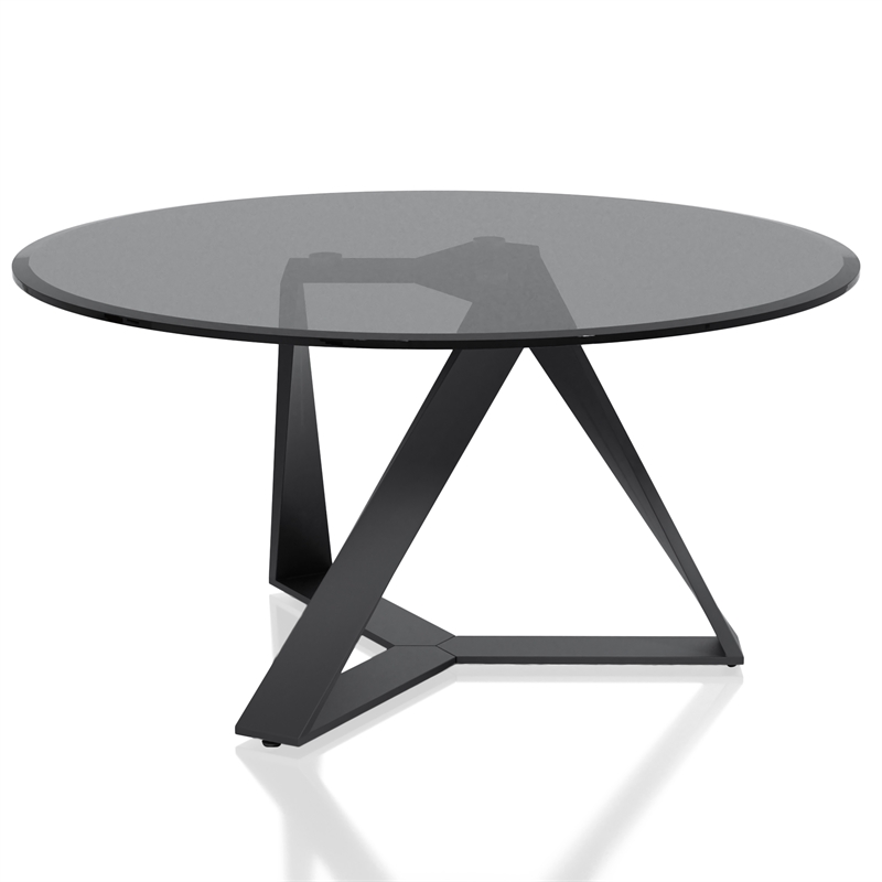 Furniture of America Hetra Metal 2-Piece Coffee Table Set in Black