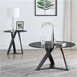 Furniture of America Hetra Metal 2-Piece Coffee Table Set in Black