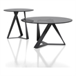 Furniture of America Hetra Metal 2-Piece Coffee Table Set in Black