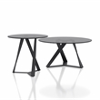 Furniture of America Hetra Metal 2-Piece Coffee Table Set in Black