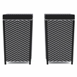 Furniture of America Azur Aluminum Patio Trash Cans in Black (Set of 2)
