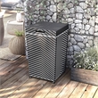 Furniture of America Azur Aluminum Patio Trash Cans in Black (Set of 2)