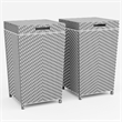 Furniture of America Azur Aluminum Patio Trash Cans in Gray (Set of 2)