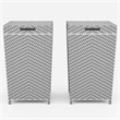 Furniture of America Azur Aluminum Patio Trash Cans in Gray (Set of 2)