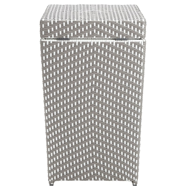 Furniture of America Azur Aluminum Patio Trash Cans in Gray (Set of 2)