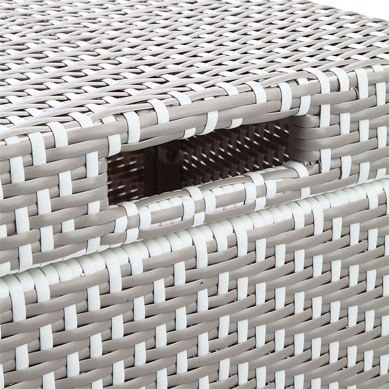 Furniture of America Azur Aluminum Patio Trash Cans in Gray (Set of 2)