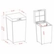 Furniture of America Azur Aluminum Patio Trash Cans in Gray (Set of 2)