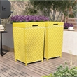Furniture of America Azur Aluminum Patio Trash Cans in Yellow (Set of 2)