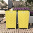 Furniture of America Azur Aluminum Patio Trash Cans in Yellow (Set of 2)
