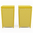 Furniture of America Azur Aluminum Patio Trash Cans in Yellow (Set of 2)