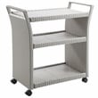 Furniture of America Azur Aluminum 2-Piece Bar Cart and Trash Can in Gray