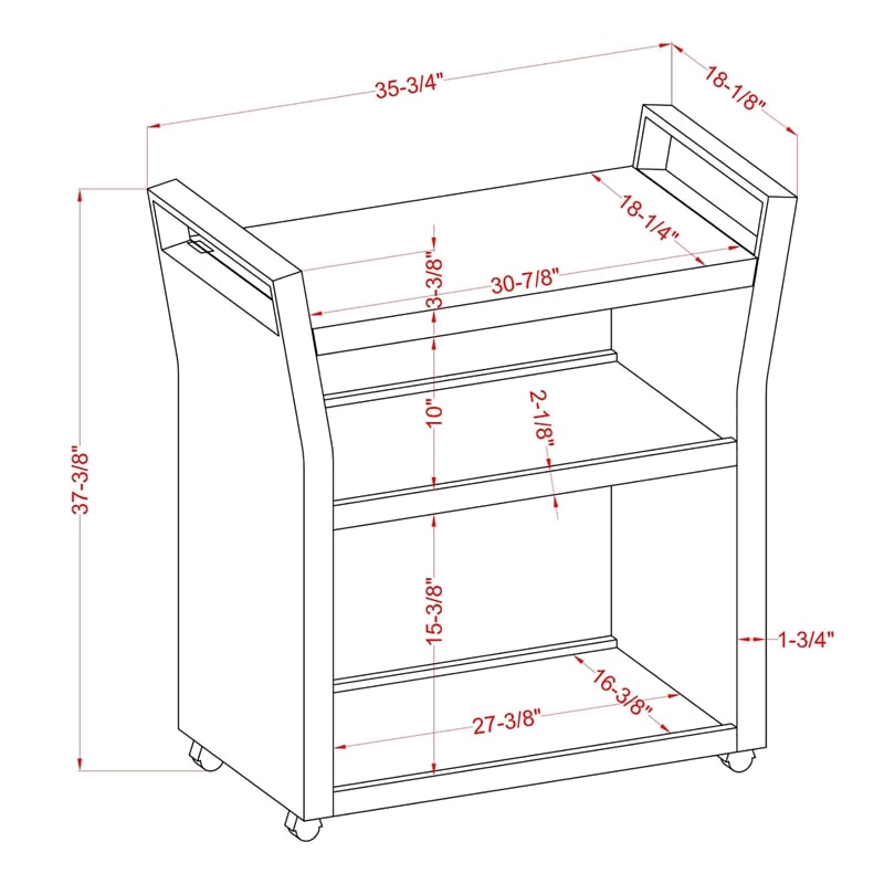 Furniture of America Azur Aluminum 2-Piece Bar Cart and Trash Can in Gray