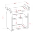 Furniture of America Azur Aluminum 2-Piece Bar Cart and Trash Can in Gray