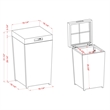 Furniture of America Azur Aluminum 2-Piece Bar Cart and Trash Can in Gray