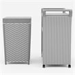 Furniture of America Azur Aluminum 2-Piece Bar Cart and Trash Can in Gray