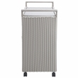 Furniture of America Azur Aluminum 2-Piece Bar Cart and Trash Can in Gray