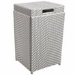 Furniture of America Azur Aluminum 2-Piece Bar Cart and Trash Can in Gray