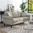Furniture of America Elm Contemporary Chenille Upholstered Sofa in Light Brown