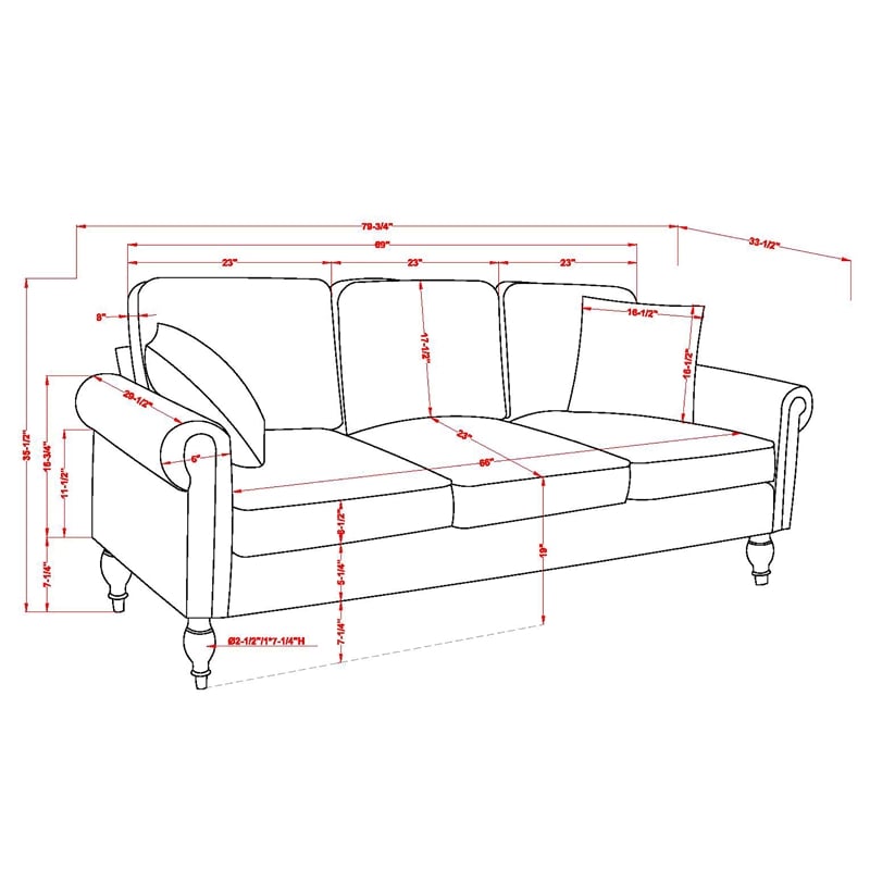Furniture of America Elm Chenille Upholstered Blue Sofa and Care Kit