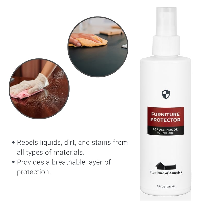 Furniture of America Elm Chenille Upholstered Blue Sofa and Care Kit