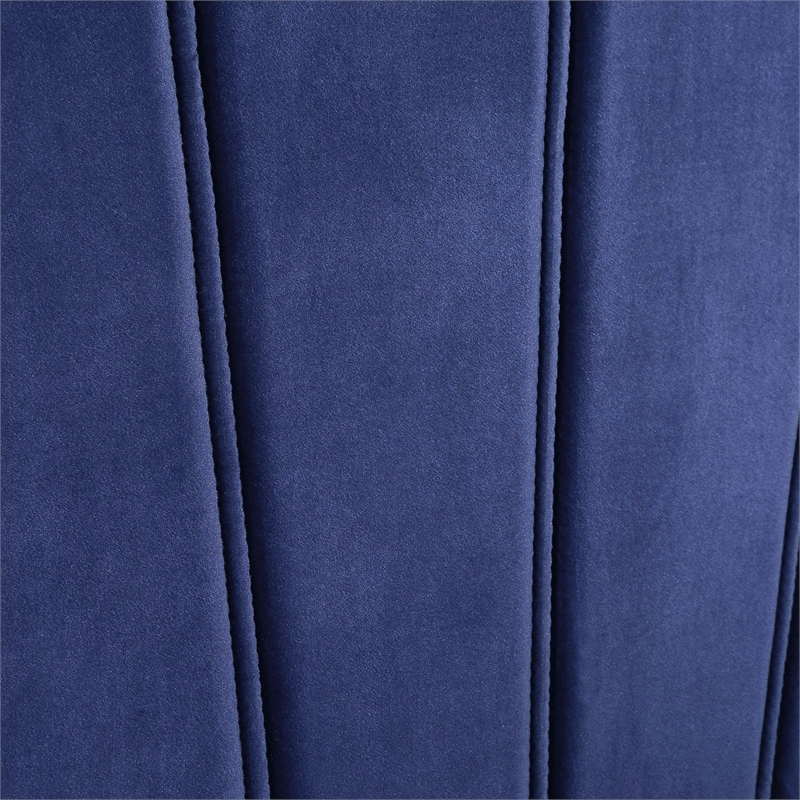 Furniture of America Harper Fabric Upholstered Full Bed with 4-Drawer in Navy