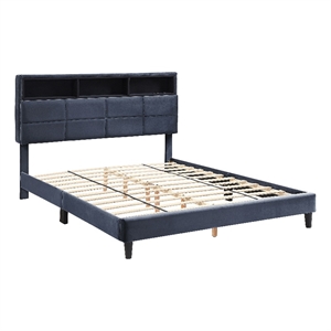 Furniture of America Alto Contemporary Fabric Storage Full Bed with USB in Gray