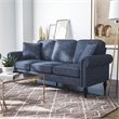 Furniture of America Elm Contemporary Chenille Upholstered Sofa in Blue