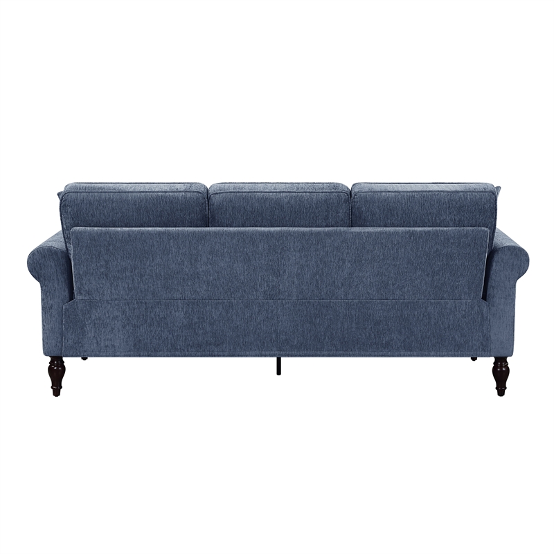Furniture of America Elm Contemporary Chenille Upholstered Sofa in Blue