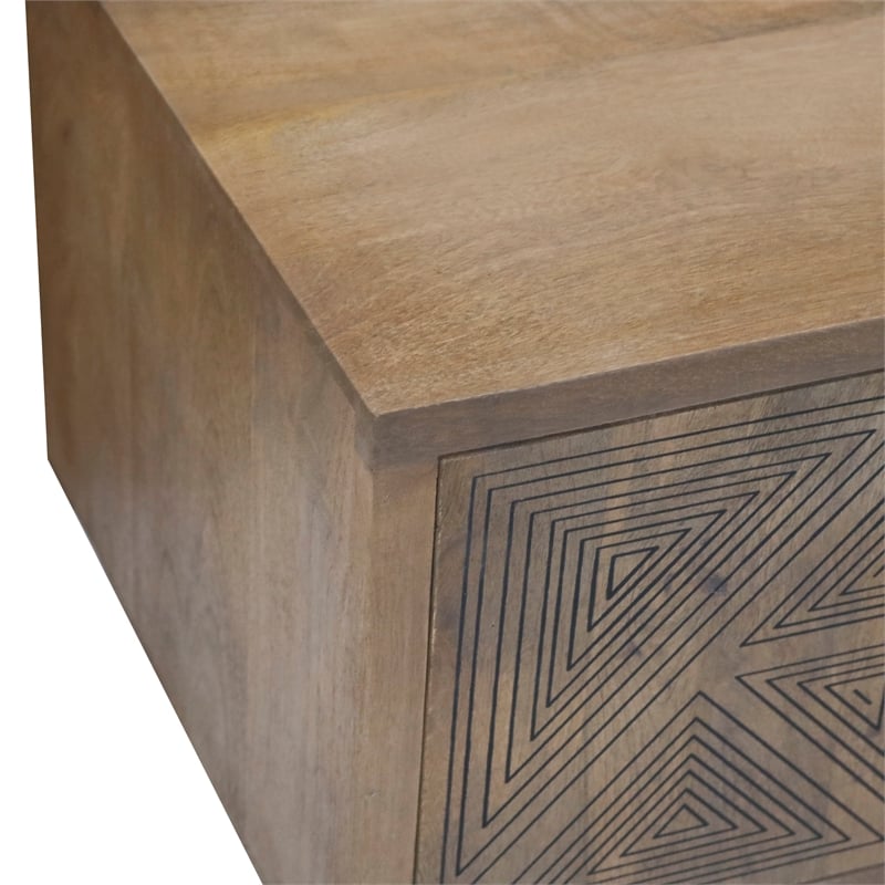 Furniture of America Kanan Art Deco Solid Wood 2-Door TV Stand in Brown