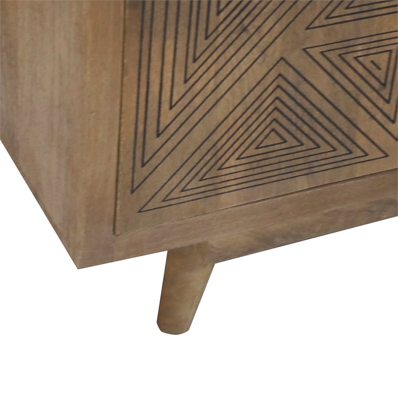 Furniture of America Kanan Art Deco Solid Wood 2-Door TV Stand in Brown