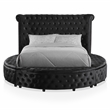 FOA Vriam 3-Piece Black Fabric Storage Bedroom Set - King + 2 Nightstands