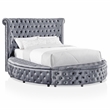 FOA Vriam 3-Piece Gray Fabric Storage Bedroom Set - King + 2 Nightstands