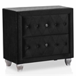 FOA Vriam 6pc Black Fabric Bed Set-King+2 Nightstands+Chest+Dresser+Mirror