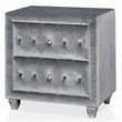 FOA Vriam 6pc Gray Fabric Bed Set-Cal King+2 Nightstands+Chest+Dresser+Mirror