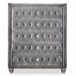 FOA Vriam 6pc Gray Fabric Bed Set-Cal King+2 Nightstands+Chest+Dresser+Mirror