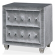 FOA Vriam 6pc Gray Fabric Bed Set-King+2 Nightstands+Chest+Dresser+Mirror