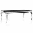 Furniture of America Alang Glass Top 2pc Coffee Table Set in Black and Silver