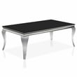 Furniture of America Alang Glass Top 2pc Coffee Table Set in Black and Silver