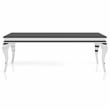 Furniture of America Alang Glass Top 2pc Coffee Table Set in Black and Silver