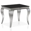 Furniture of America Alang Glass Top 2pc Coffee Table Set in Black and Silver
