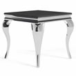 Furniture of America Alang Glass Top 2pc Coffee Table Set in Black and Silver