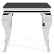 Furniture of America Alang Glass Top 2pc Coffee Table Set in Black and Silver