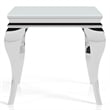 Furniture of America Alang Glass Top 2pc Coffee Table Set in White and Silver