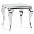 Furniture of America Alang Glass Top 2pc Coffee Table Set in White and Silver
