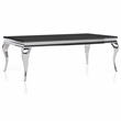 Furniture of America Alang Glass Top 3pc Coffee Table Set in Black and Silver